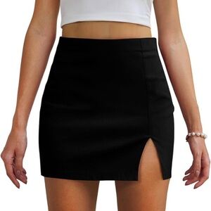 Black Mini Skirt High Waisted Slit size small